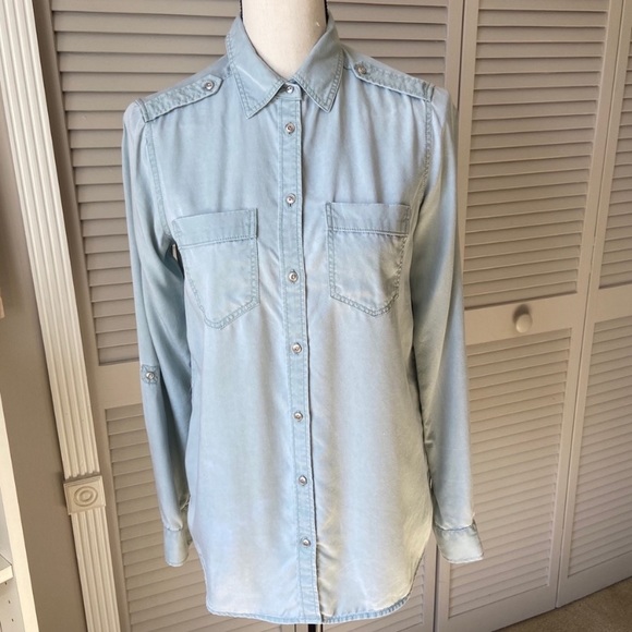 Chambray Button Down Sz XS - Picture 1 of 3